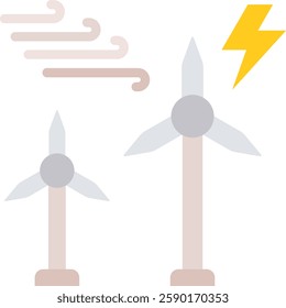 Wind Energy Icon Element For Design