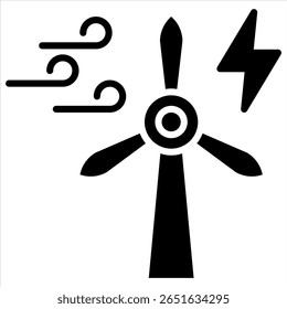 Wind Energy Icon Element For Design