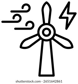Wind Energy Icon Element For Design