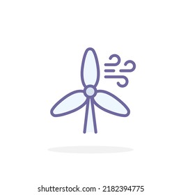 Wind energy icon in filled outline style. For your design, logo. Vector illustration.