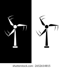Wind Energy Icon - Flat design icon of a wind turbine symbolizing clean energy.