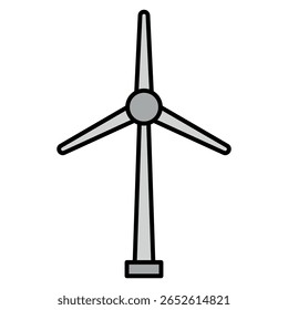Wind Energy Icon - Flat design icon of a wind turbine symbolizing clean energy.