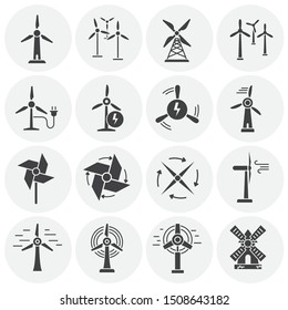 Wind energy icon on background for graphic and web design. Simple illustration. Internet concept symbol for website button or mobile app.