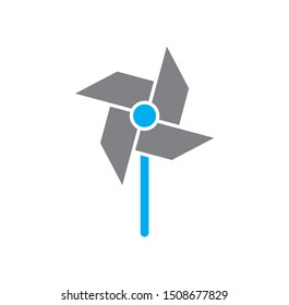Wind energy icon on background for graphic and web design. Simple illustration. Internet concept symbol for website button or mobile app.