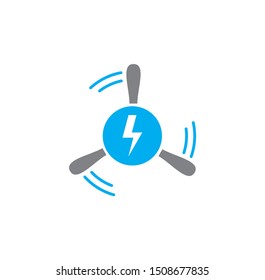 Wind energy icon on background for graphic and web design. Simple illustration. Internet concept symbol for website button or mobile app.