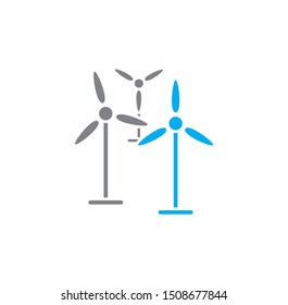 Wind energy icon on background for graphic and web design. Simple illustration. Internet concept symbol for website button or mobile app.