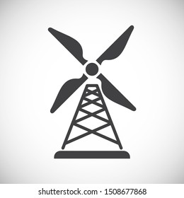 Wind energy icon on background for graphic and web design. Simple illustration. Internet concept symbol for website button or mobile app.