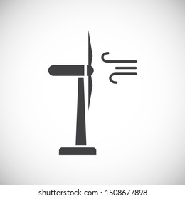 Wind energy icon on background for graphic and web design. Simple illustration. Internet concept symbol for website button or mobile app.