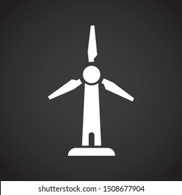 Wind energy icon on background for graphic and web design. Simple illustration. Internet concept symbol for website button or mobile app.