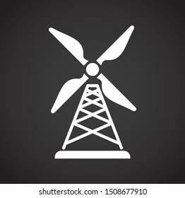 Wind energy icon on background for graphic and web design. Simple illustration. Internet concept symbol for website button or mobile app.