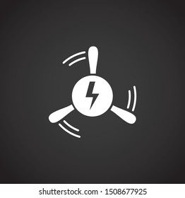 Wind energy icon on background for graphic and web design. Simple illustration. Internet concept symbol for website button or mobile app.