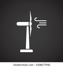 Wind energy icon on background for graphic and web design. Simple illustration. Internet concept symbol for website button or mobile app.