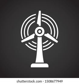 Wind energy icon on background for graphic and web design. Simple illustration. Internet concept symbol for website button or mobile app.
