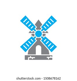 Wind energy icon on background for graphic and web design. Simple illustration. Internet concept symbol for website button or mobile app.