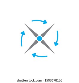 Wind energy icon on background for graphic and web design. Simple illustration. Internet concept symbol for website button or mobile app.