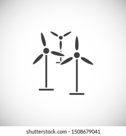 Wind energy icon on background for graphic and web design. Simple illustration. Internet concept symbol for website button or mobile app.