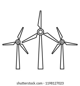 Wind energy icon. Outline illustration of wind energy vector icon for web design isolated on white background