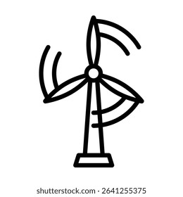 Wind energy icon outline set sign