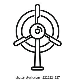 Wind energy icon outline vector. Climate warming. Eco factory