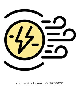 Wind Energy Symbol Umrissvektor. Kraftwerk. Umweltzeichen-Farbflaeche