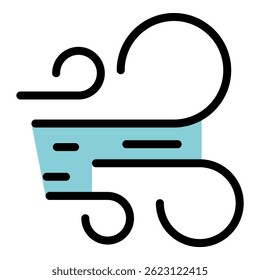 Wind energy icon. Outline wind energy vector icon color flat isolated