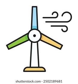 Wind Energy Icon: Renewable Resources, Sustainable Power, Green Energy, Wind Power, Eco-Friendly Energy