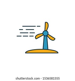 Wind Energy icon set. Four elements in diferent styles from power and energy icons collection. Creative wind energy icons filled, outline, colored and flat symbols.