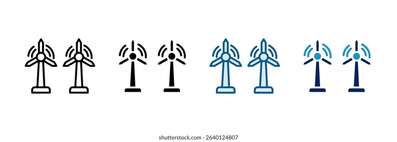 Wind Energy Icon Set Multiple Style Collection