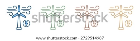 Wind Energy Icon Set Multiple Style Collection