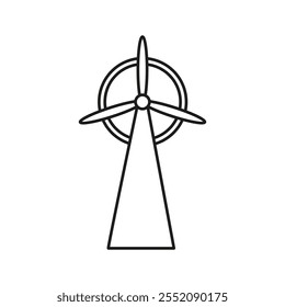 Wind energy icon Simple thin line flat symbol