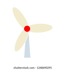 Wind energy icon - vector energy concept with wind turbine symbol - design element of windmill, alternative energy concept