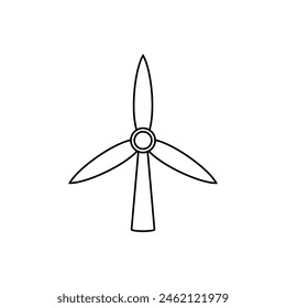 Vector de energía eólica. Signo de ilustración de molino de viento. Símbolo de central eólica. Logo de energía alternativa.