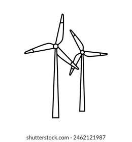 Wind energy icon vector. Windmill illustration sign. Wind power plant symbol. Alternative energy logo.