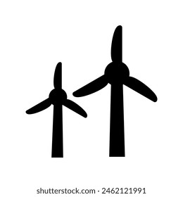 Windenergie-Ikone Vektorgrafik. Windmühle-Illustrationszeichen. Symbol für Windkraftanlage. Logo für alternative Energien.