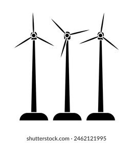 Wind energy icon vector. Windmill illustration sign. Wind power plant symbol. Alternative energy logo.