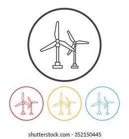 wind energy line icon