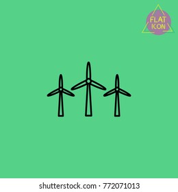 wind energy line icon