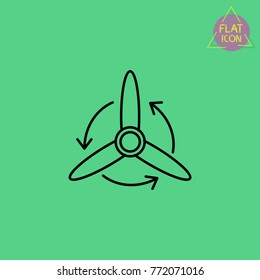 wind energy line icon