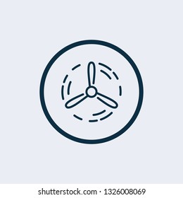 Wind energy line icon. Fan engine, jet turbine sign. Ventilator symbol. Quality design flat app element. Editable stroke Wind energy icon.