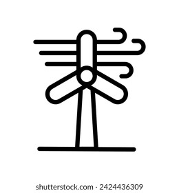 Wind energy line icon vector illustration