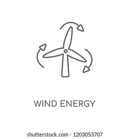 Wind energy linear icon. Wind energy concept stroke symbol design. Thin graphic elements vector illustration, outline pattern on a white background, eps 10.