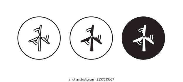 Wind energy linear icon, domestic wind turbine icon, Windmill, eco, solar and water energy editable stroke, flat design style isolated on white