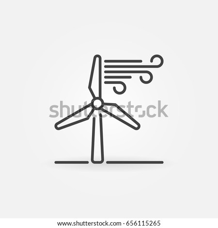 Wind energy linear icon - vector concept symbol or design element in thin line style