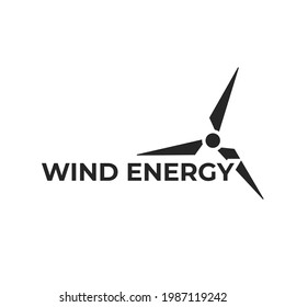 wind energy logo icon. eco friendly, sustainable, renewable and alternative energy symbol. isolated vector image