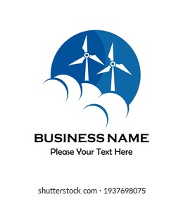 Wind energy logo template illustration
