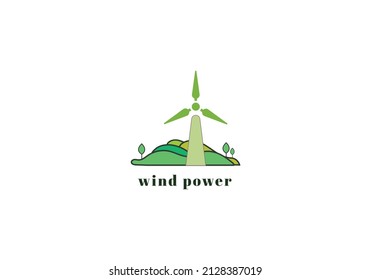 Wind energy logo template illustration. Wind Power Logo Template Design Vector or Icon