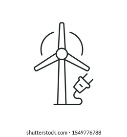 wind energy - minimal line web icon. simple vector illustration. concept for infographic, website or app.