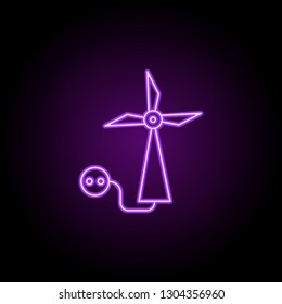 wind energy outline icon. Elements of Ecology in neon style icons. Simple icon for websites, web design, mobile app, info graphics