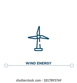 wind energy outline vector icon. simple element illustration. wind energy outline icon from editable industry concept. can be used for web and mobile
