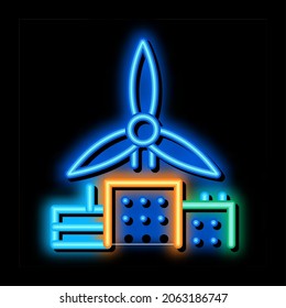 wind energy residential technology neon light sign vector. Glowing bright icon wind energy residential technology sign. transparent symbol illustration